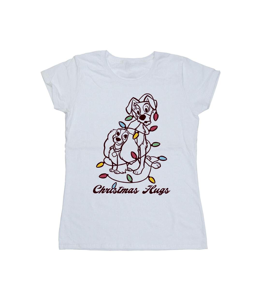 Disney Femme/Ladies Lady And The Trump Christmas Hugs - T-shirt en coton (Blanc) - UTBI26139-1
