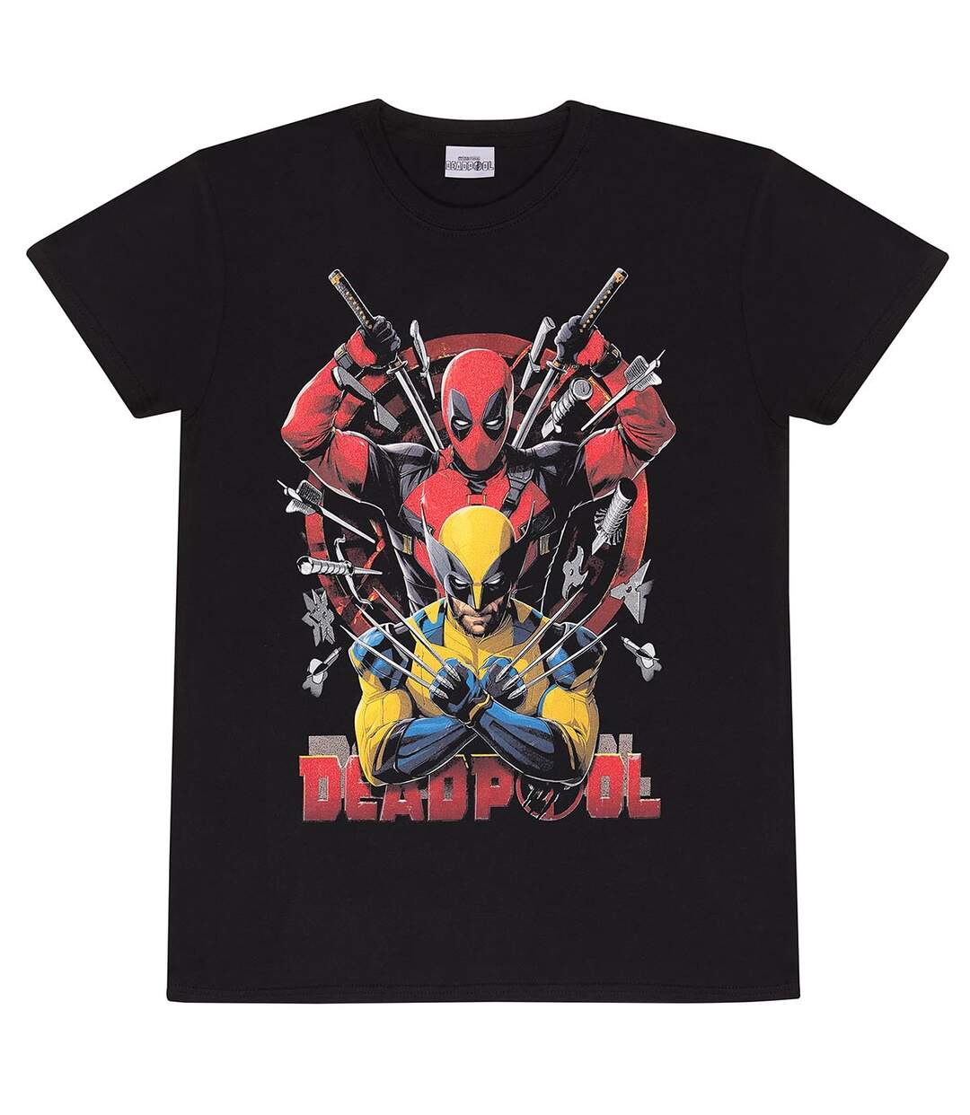 T-shirt adulte noir Deadpool & Wolverine-1