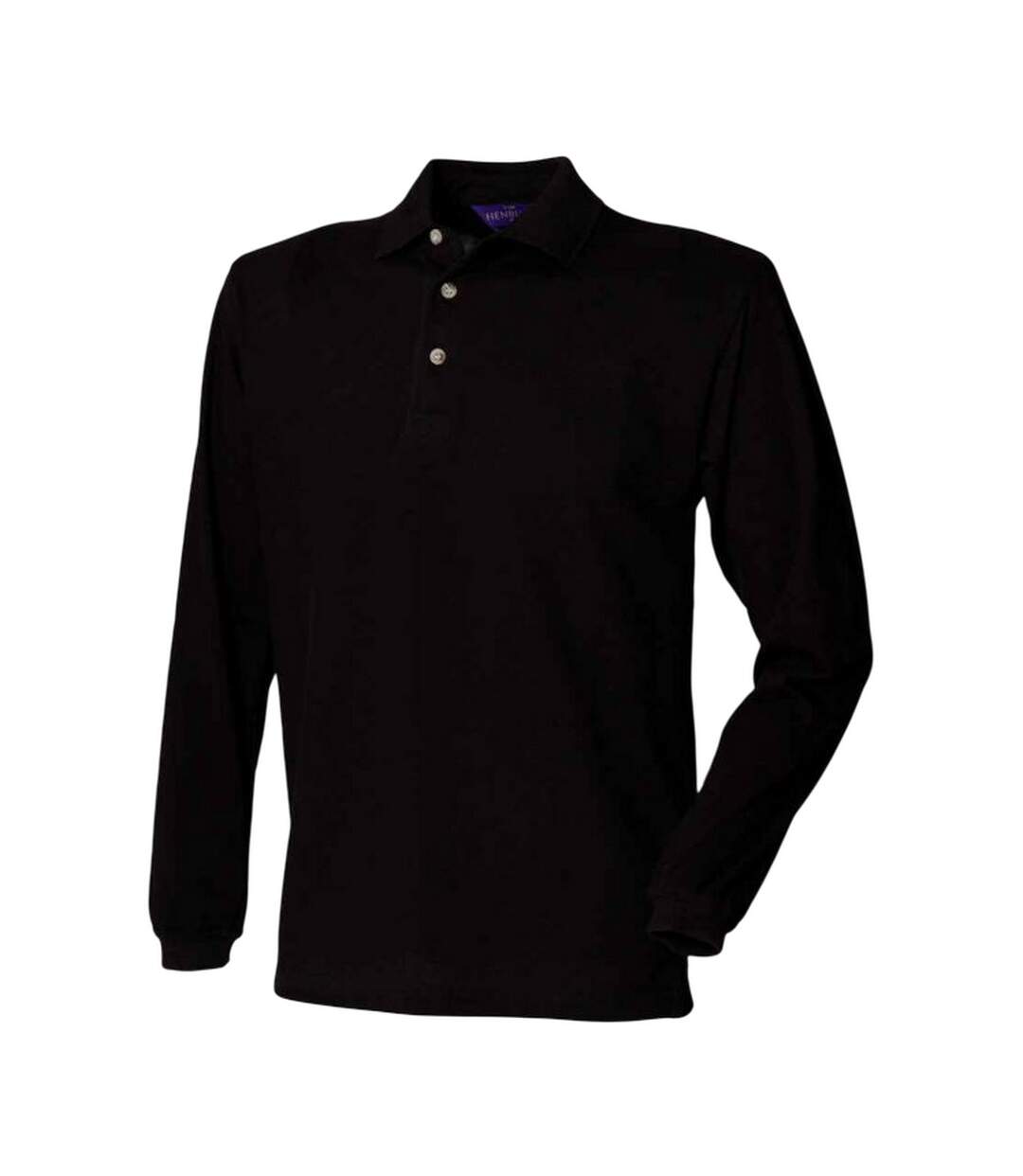 Polo Manches Longues Homme Noir Henbury-2