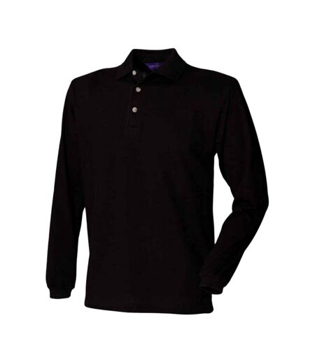 Polo Manches Longues Homme Noir Henbury