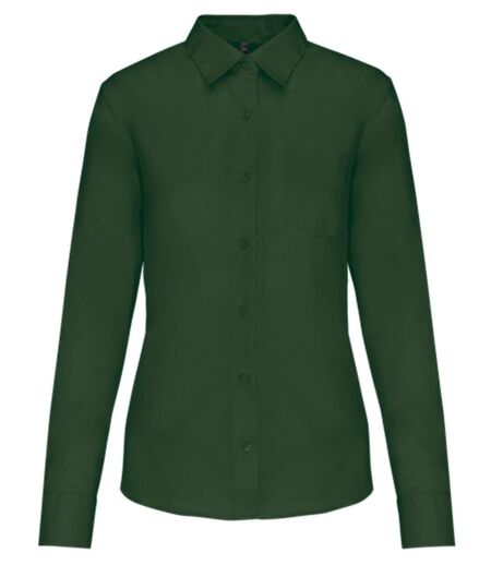 Chemise popeline manches longues - Femme - K549 - vert forêt