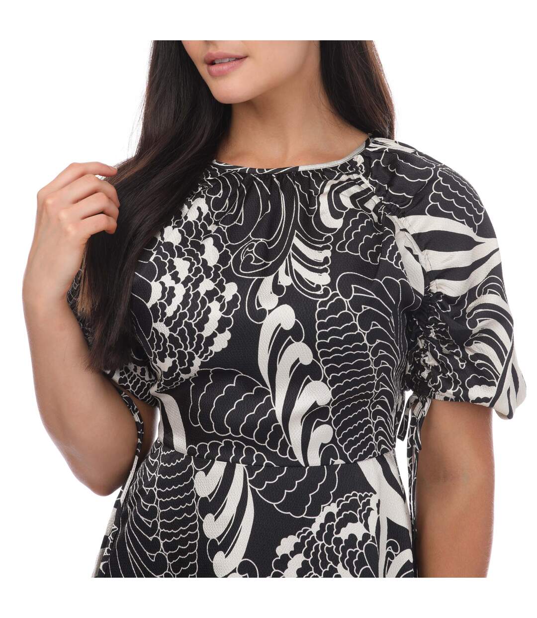 Robe courte manches bouffantes faridda femme noir Ted Baker-3