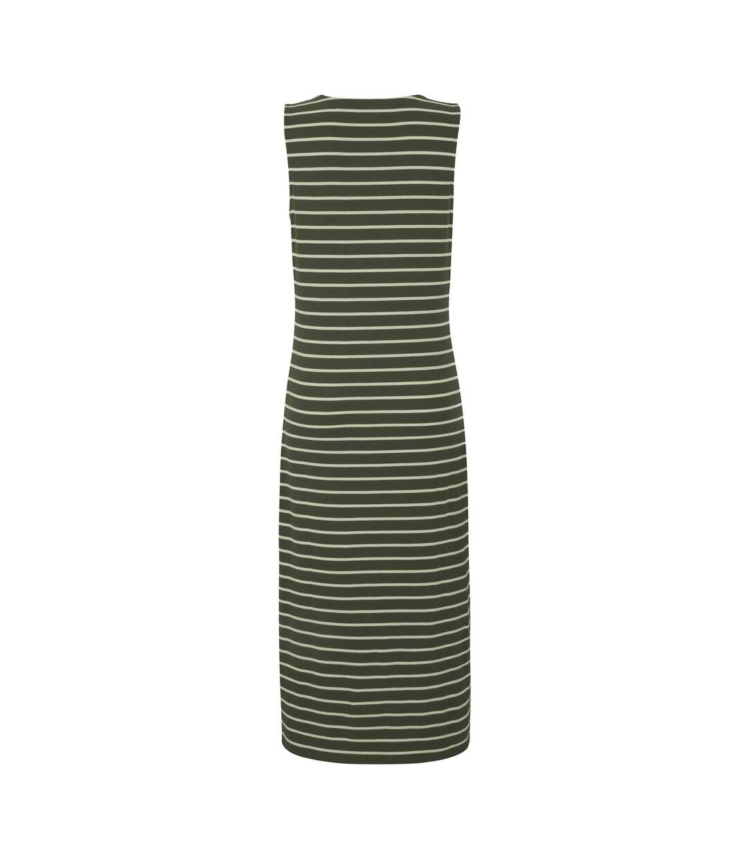 Robe Mi-longue Sans Manches Motif/style Rayures Contrastées Amorie Femme Kaki Foncé Beige Clair À Rayures Regatta-3