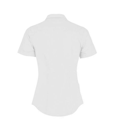 Womens/ladies short sleeve poplin shirt white Kustom Kit