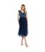 Robe Mi-longue Motif/style Paillette Femme Bleu Marine Foncé Deluxe-1