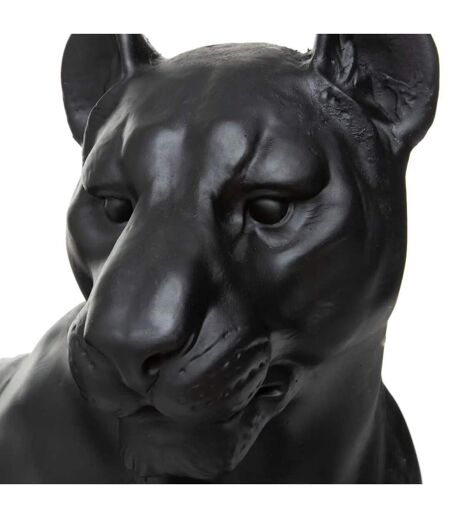 Statuette Déco Léopard Couché 80cm Noir