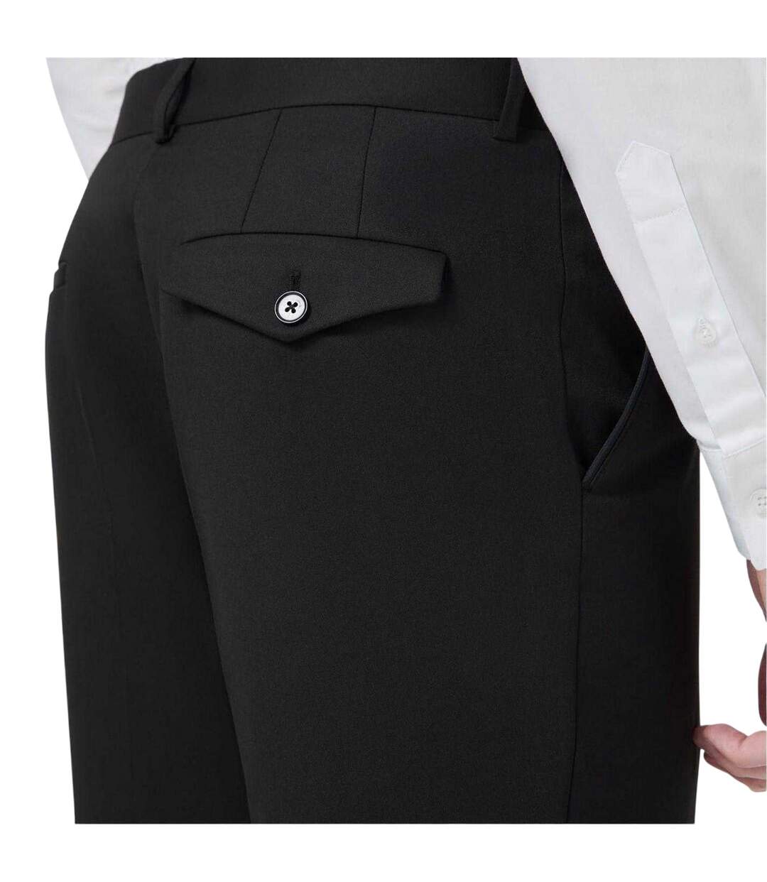 Mens Kingdon Slim Tuxedo Trousers Black Twisted Tailor-4