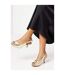 Womens/ladies evelyn peep toe wide court shoes gold Good For The Sole