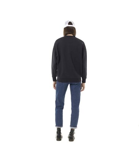 Sweat femme uni avec cold rond et patch Vondutch