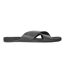 Mens Seaton Bay Cross Strap Leather Slides Jet Black Timberland-1