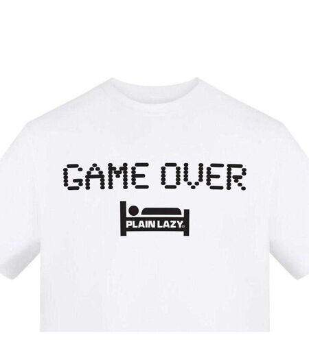T-shirt Motif/style Imprimé Graphique Game Over Homme Blanc Plain Lazy