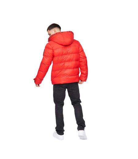 Mens craystore hooded puffer jacket red Crosshatch