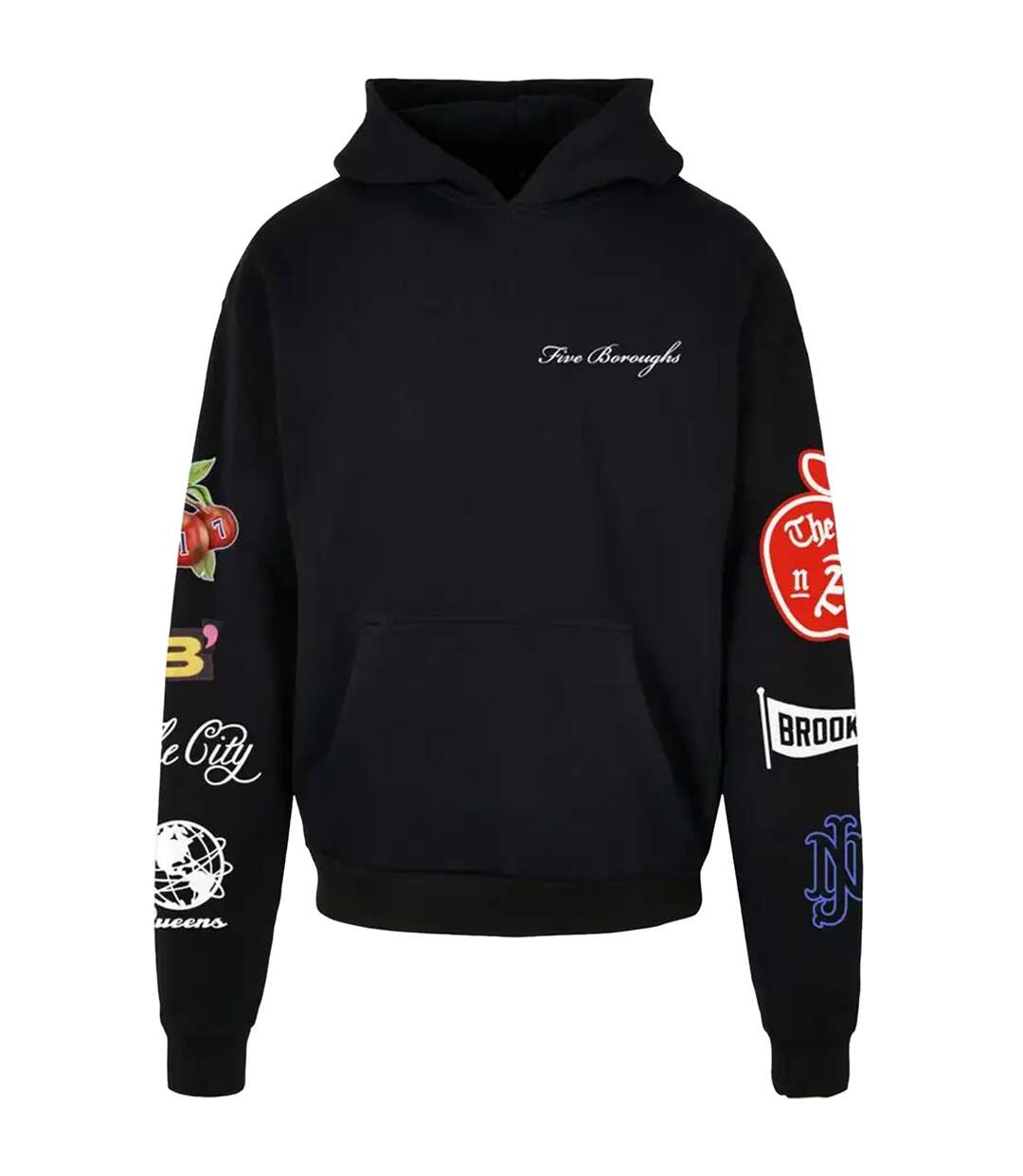 Mens Ny Homage Heavyweight Oversized Hoodie Noir Mister Tee-1