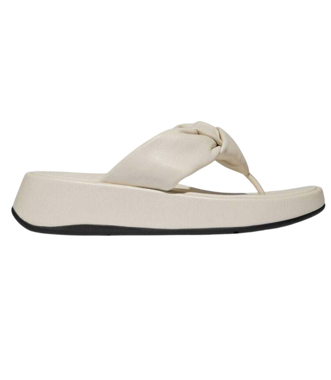 Womens/ladies Mode Knotted Leather Sandals Beige FitFlop-1