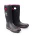 Woodland Womens/Ladies Pull On Plain Design Wellington Boots (Black/Fuchsia) - UTDF1176