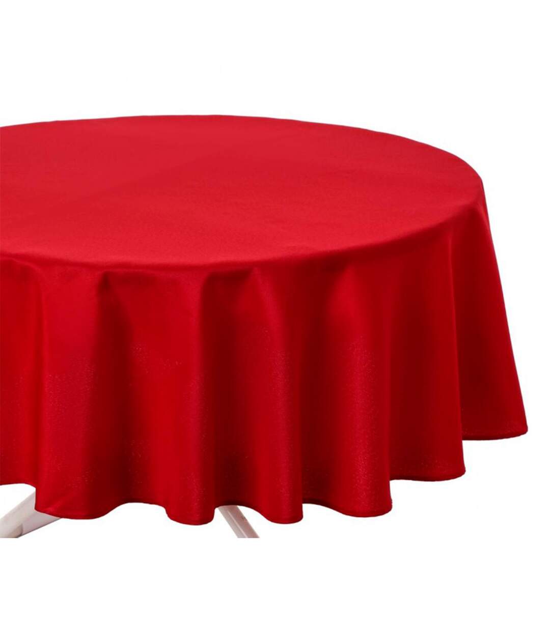 Nappe Antitache Ronde Unie 180cm Rouge-1