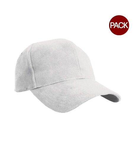 Lot de 2  casquettes style pro adulte blanc Result