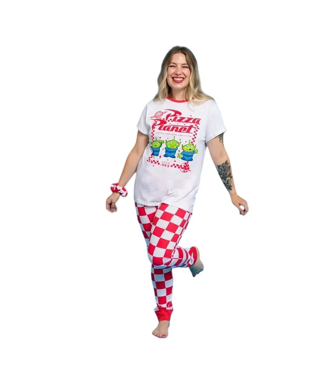 Ensemble De Pyjama Motif Extraterrestres Pizza Planet Femme Blanc Rouge Toy Story-1