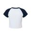 T-shirt court femme blanc / bleu marine Bella + Canvas-2