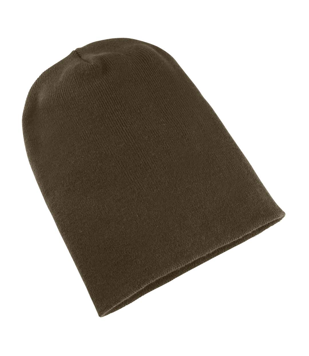 Bonnet épais long adulte unisexe olive Yupoong-1