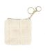 Porte Monnaie en Fausse Fourrure Fluffy 10cm Crème-1