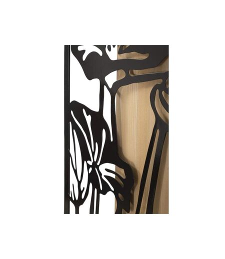 Décoration Murale Encadrée Lotus 90cm Noir & Naturel
