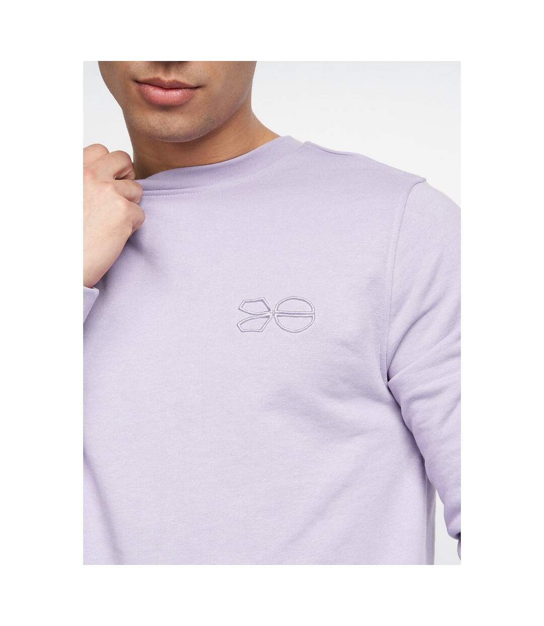Crosshatch Mens Wayland Crew Neck Sweatshirt (Light Purple)