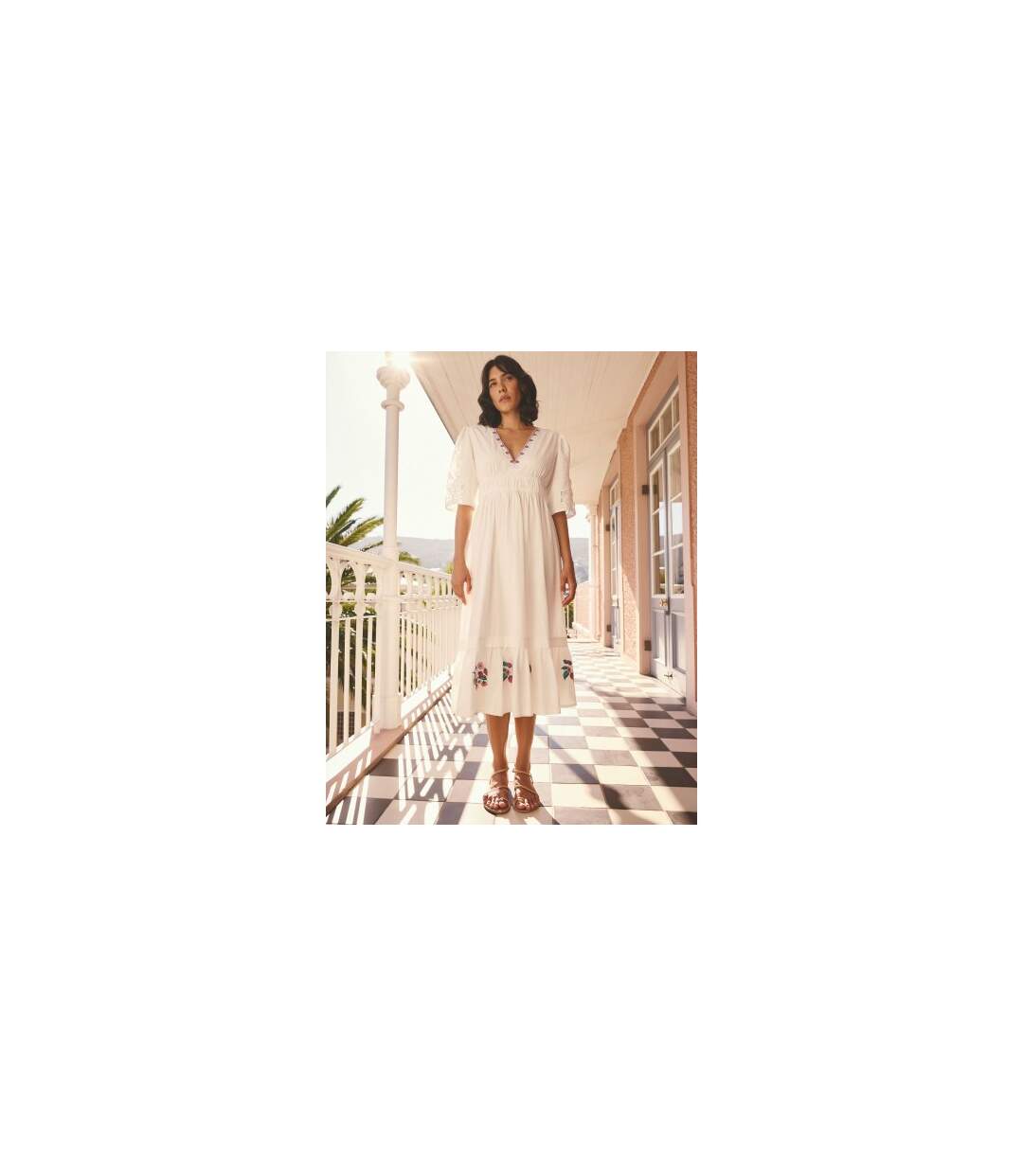 Womens/ladies Strawberry Broderie Dress White Cath Kidston-1