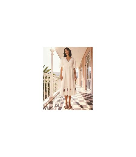 Womens/ladies Strawberry Broderie Dress White Cath Kidston