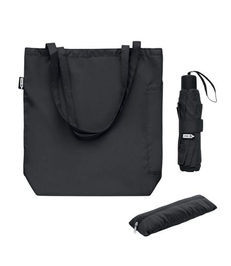 Seattle rpet folding umbrella set one size black MidOcean