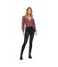 Womens/ladies Cropped V Neck Cardigan Rose Only-4