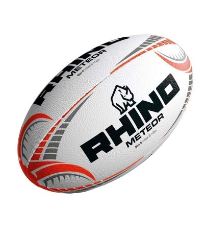 Rhino - Ballon de rugby METEOR (Noir / blanc / rouge) (Taille 5) - UTRD1528