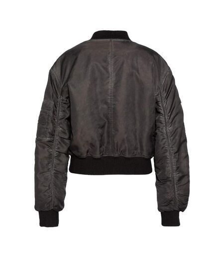 Veste bomber femme noir  schott oversize washed
