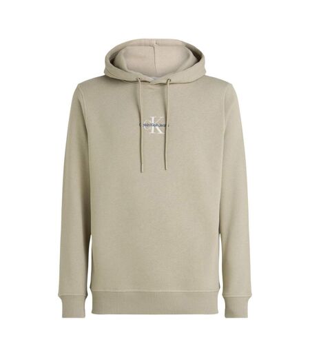 Sweat à capuche beige homme calvin klein monologo - l