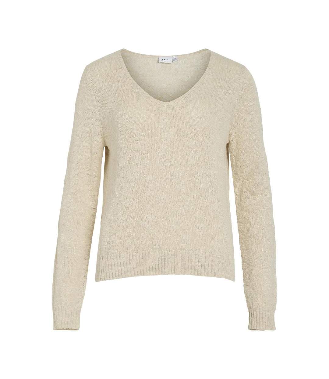 Pull beige femme only vipoca-1