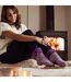 2 Pack Ladies Soft Lounge Socks with Grips-3