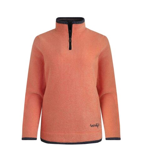 Womens/ladies beye grid eco friendly quarter zip fleece top pumpkin Weird Fish