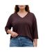 T-Shirt marron femme vero moda ckanva 3/4-1