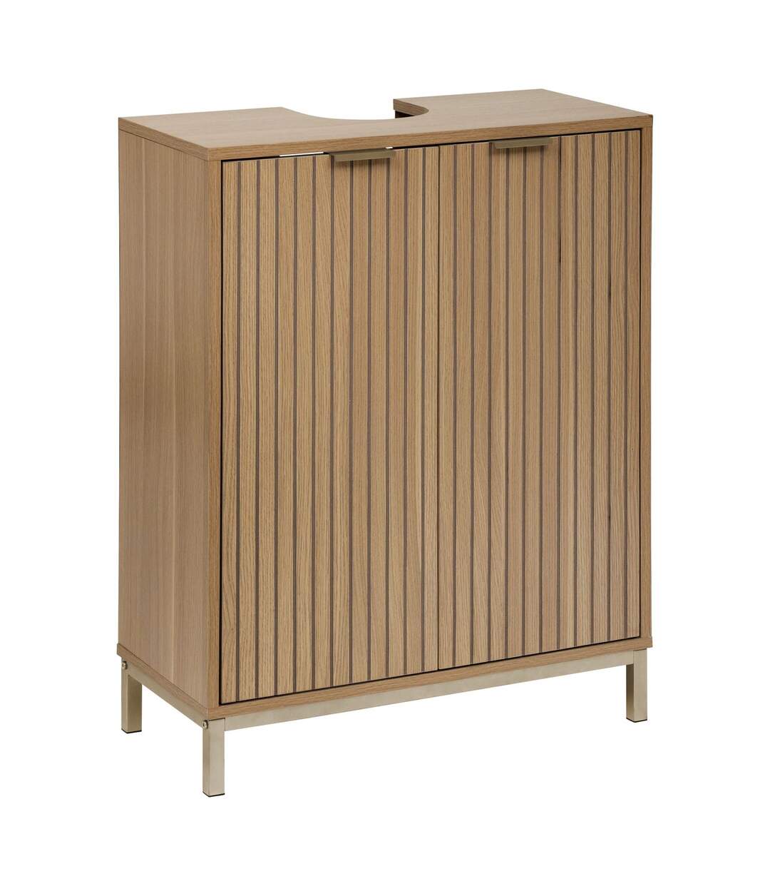 Meuble lavabo 2 portes en bois TASSO - Beige-1