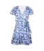 Robe Portefeuille Motif/style Fleurs Et Oiseaux Femme Bleu Ted Baker-2
