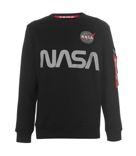 Sweat Motif/style Réfléchissant Nasa Homme Noir Alpha Industries
