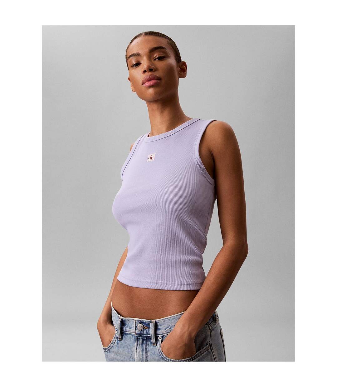 Débardeur Motif/style Uni Femme Gris Clair Calvin Klein-4
