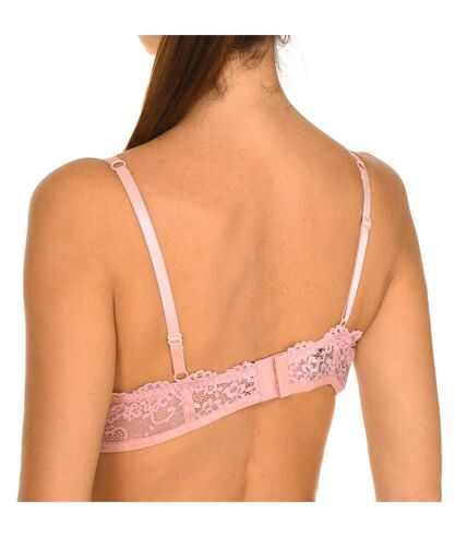 Women's underwired bra with elastic lace sides O0BC01PZ01C