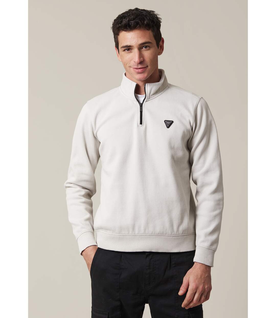 Pull col zippé en coton pour homme KENT