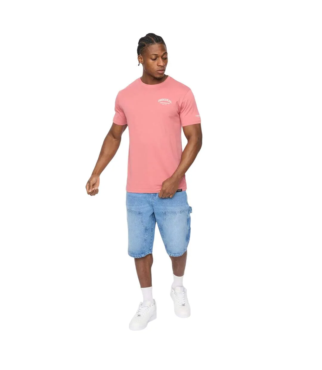 Mens Labstock T-shirt Pink Crosshatch-4