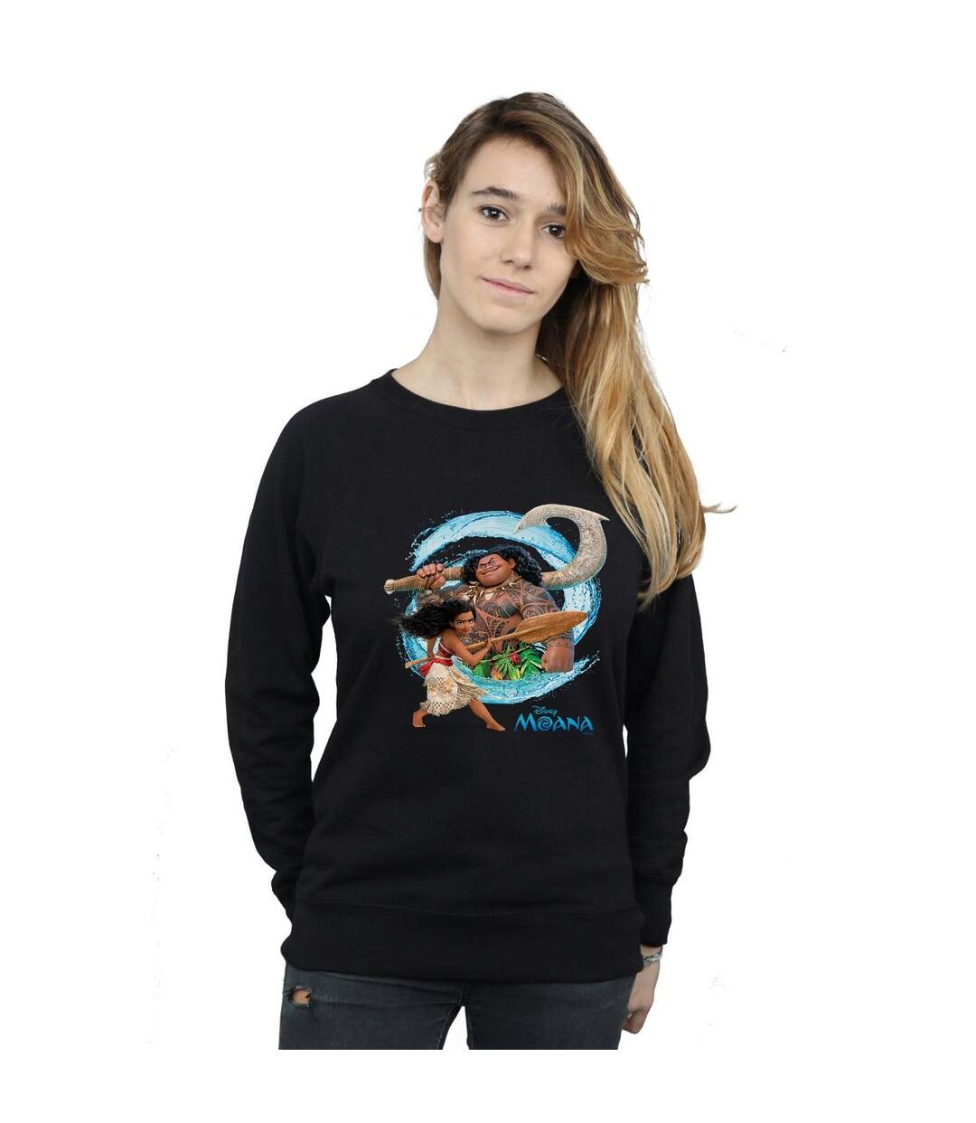 Disney Moana And Maui Wave Sweatshirt Womens/Ladies (Noir) - UTBI29537-2