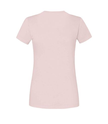 Womens/ladies iconic ringspun cotton t-shirt powder rose Fruit of the Loom