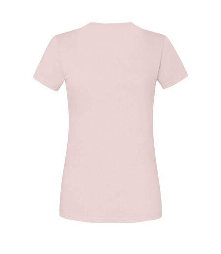 Womens/ladies iconic ringspun cotton t-shirt powder rose Fruit of the Loom