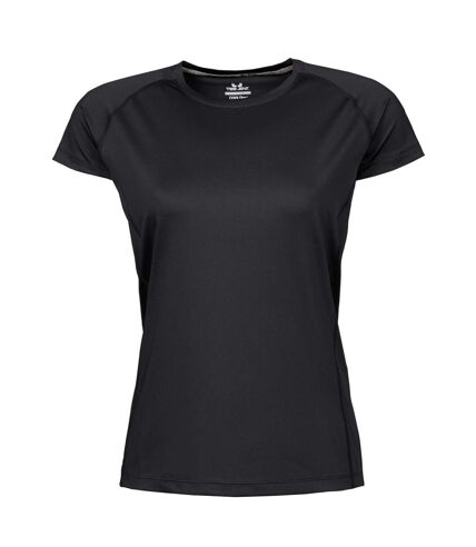 Tee Jays Womens/Ladies Cool Dry Short Sleeve T-Shirt (Black)