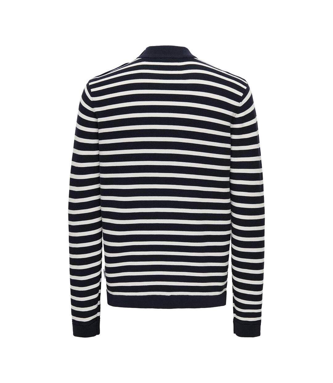 Pull marine /blanc homme only & sons walder-2